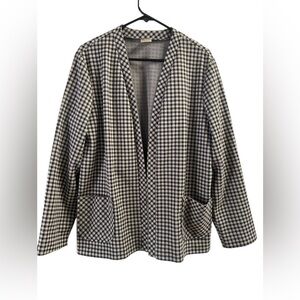 Vintage plaid open jacket cardigan